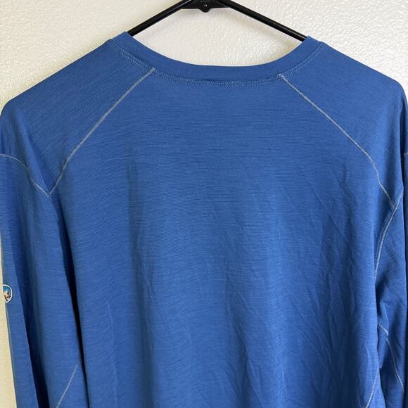 Kuhl Valiant Shirt Mens Size XL Blue Long Sleeve Crew Wool Blend Outdoors Hiking - Picture 9 of 10